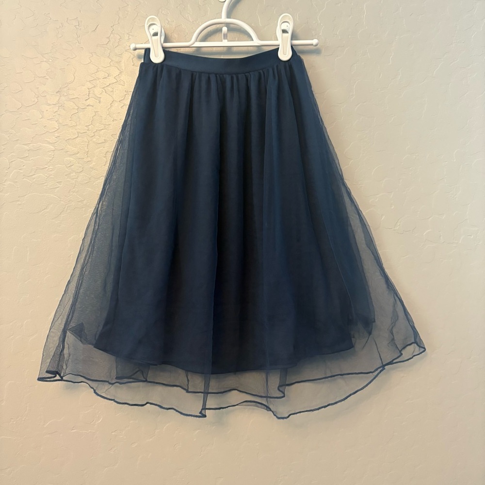 Bailey's Blossoms navy blue knee length skirt with tulle tutu size 3t